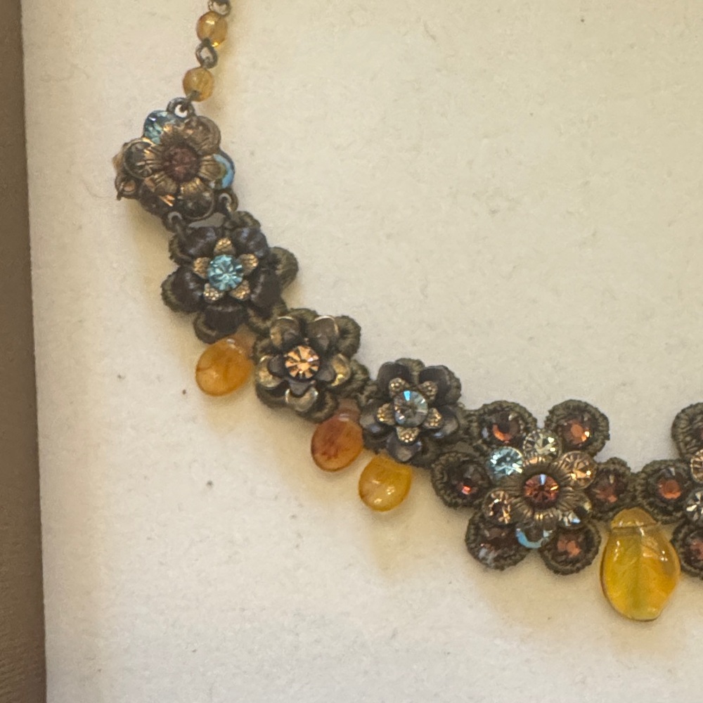 Michal Negrin Floral Necklace with Yellow and Blue Accents - Picture 3 of 6